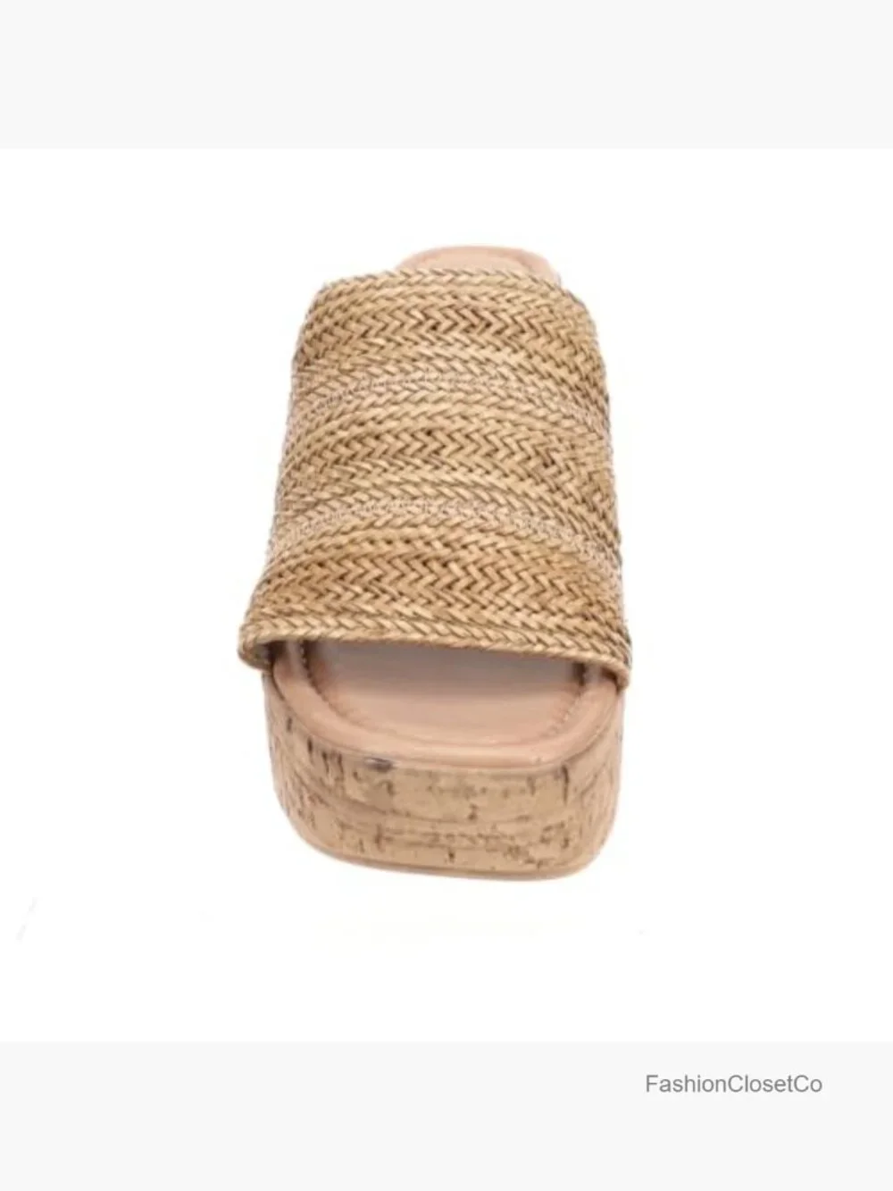 Linen Wedge Sandals with Ankle Strap, Platform Heel, Padded Footbed